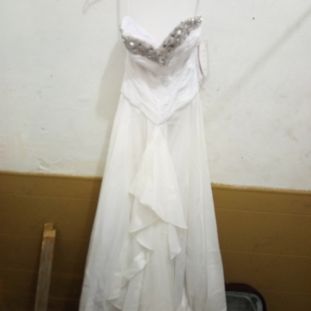 NY Collection White Textured Dress